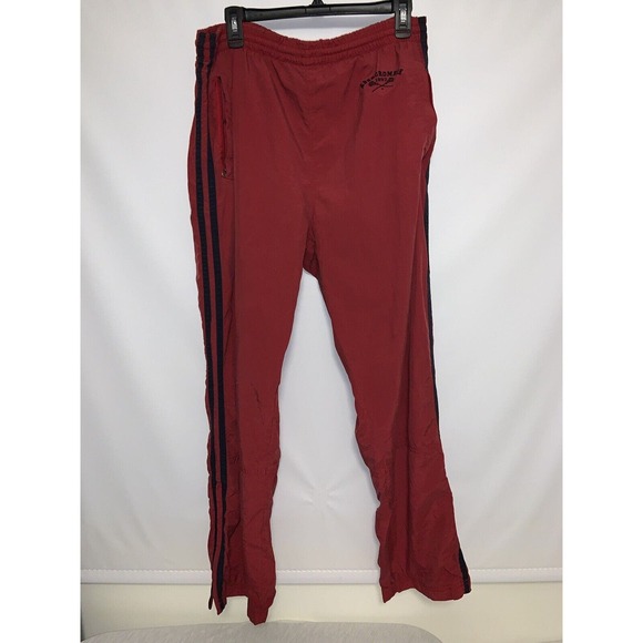 Abercrombie & Fitch Mens Sweatpants Red VTG Spellout Zipper Sides Size Medium - Picture 2 of 8